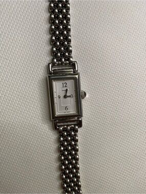 Coach Women's Silver Rectangular Link Bracelet Watch-Working Condition